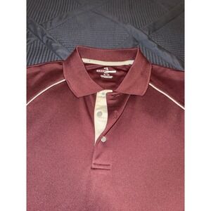 Grand Slam Golf Polo Shirt XL Burgundy Maroon Beige Trim Polyester‎